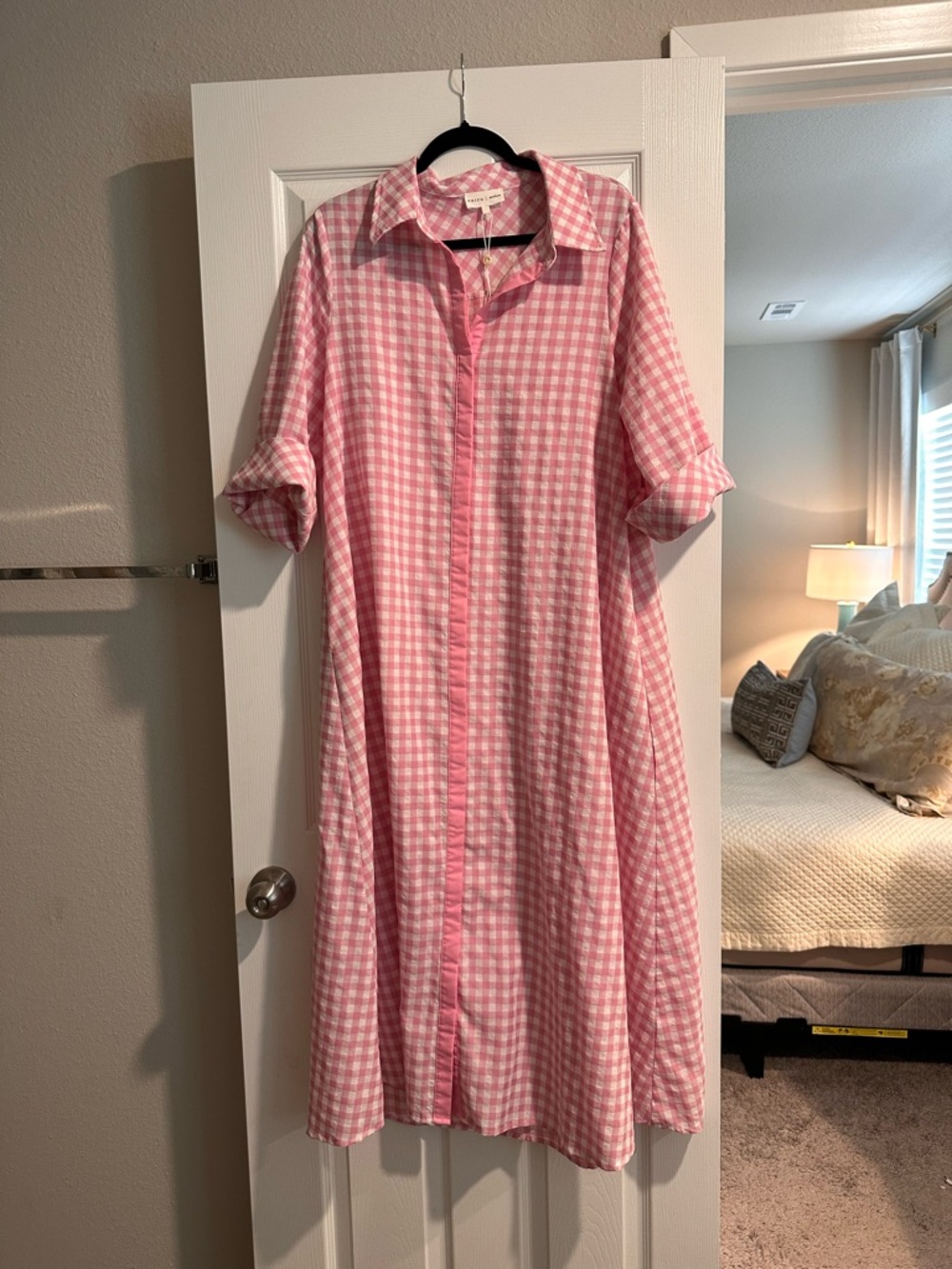 Entro Pink Gingham NWOT dress